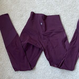 Lululemon burgundy leggings size 4